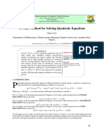 A Unify Method for Solving Quadratic Equations