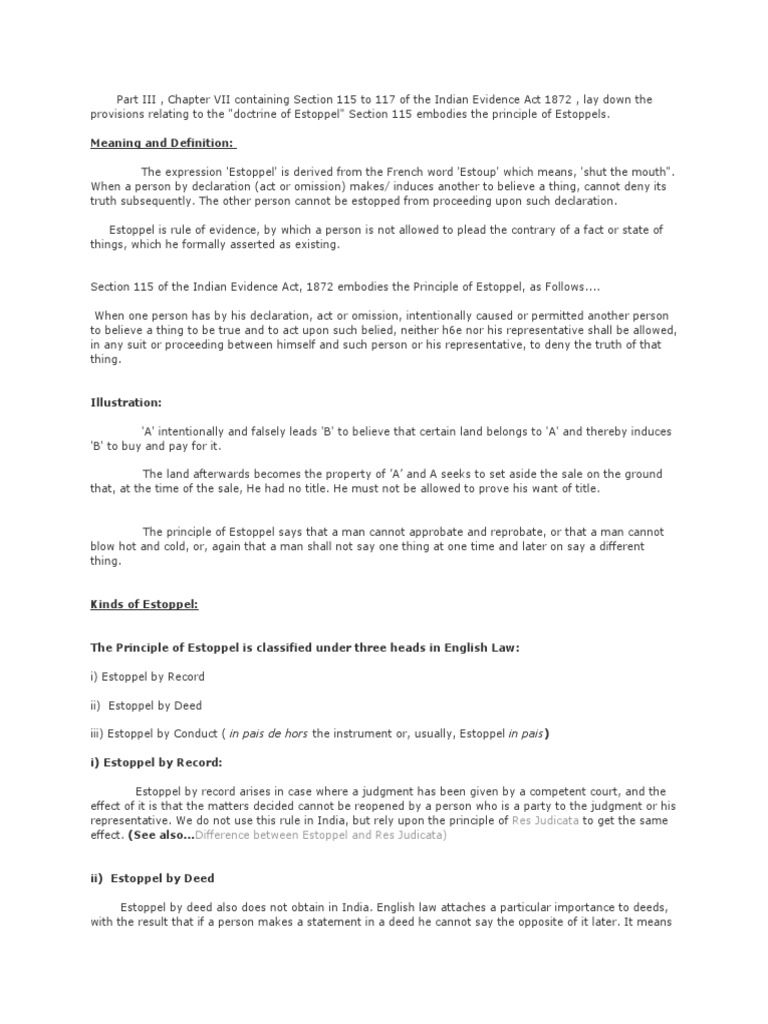 Res Judicata Difference Between Estoppel and Res Judicata) PDF