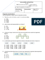 Evaluación Matemática Unidad 7