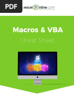 Macros & VBA Cheat Sheet