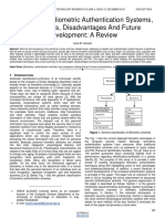 Physiological Biometric Authentication Systems Advantages Disadvantages and Future Development A Review PDF