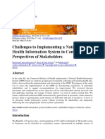 Challenges To Implementing A National Health Information System in Cameroon: Perspectives of Stakeholders