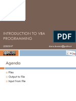 INTRODUCTION TO VBA PROGRAMMING Lesson7