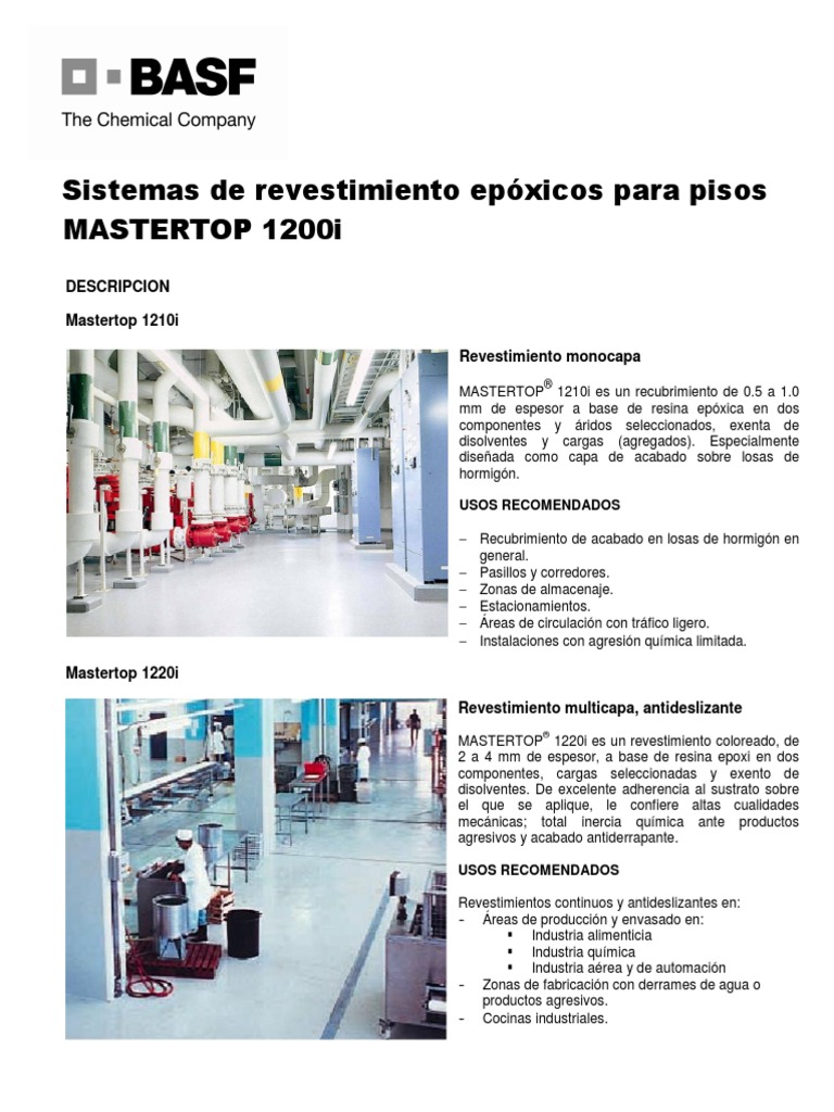 Epoxi, Mastertop 1200i Basf | PDF | Epoxy | Revestimiento