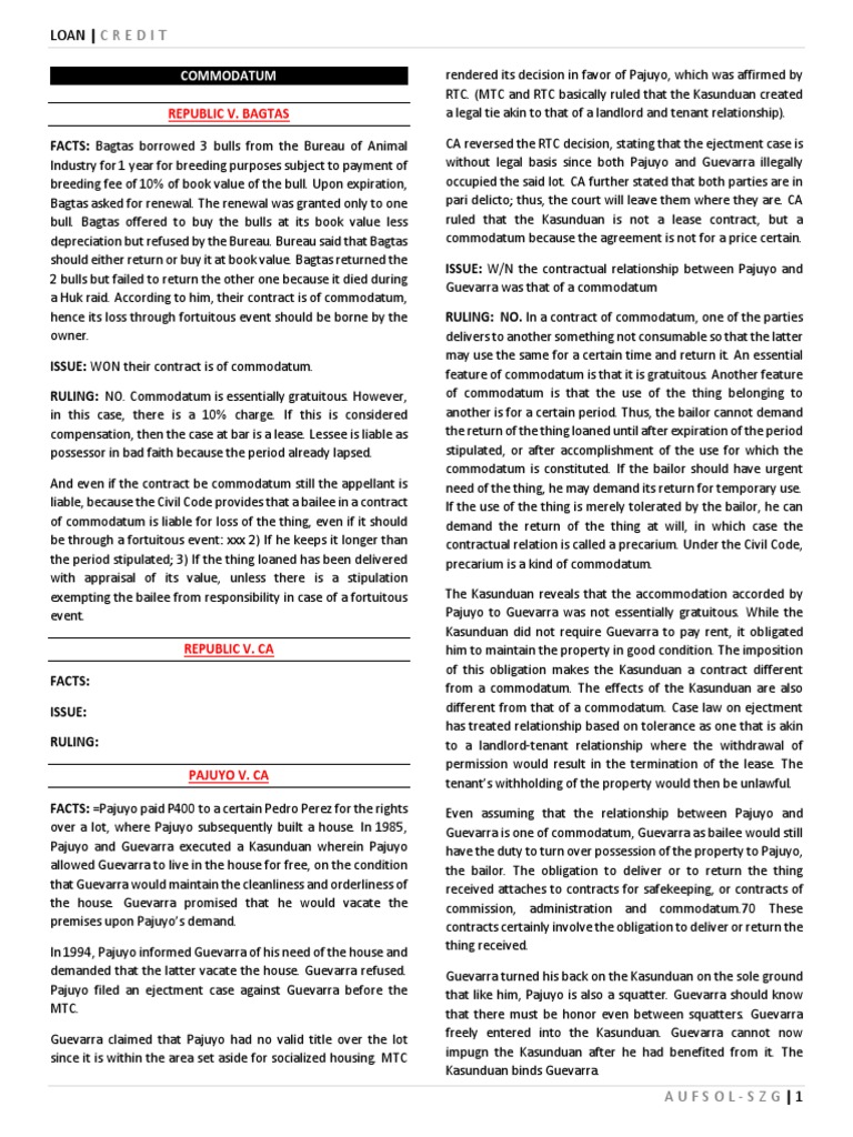 Analysis of the Legal Relationship Established in the Kasunduan