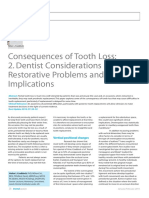 Dental Update 2010. Consequences of Tooth Loss 2. Dentist Considerations Restorative Problems and Implications