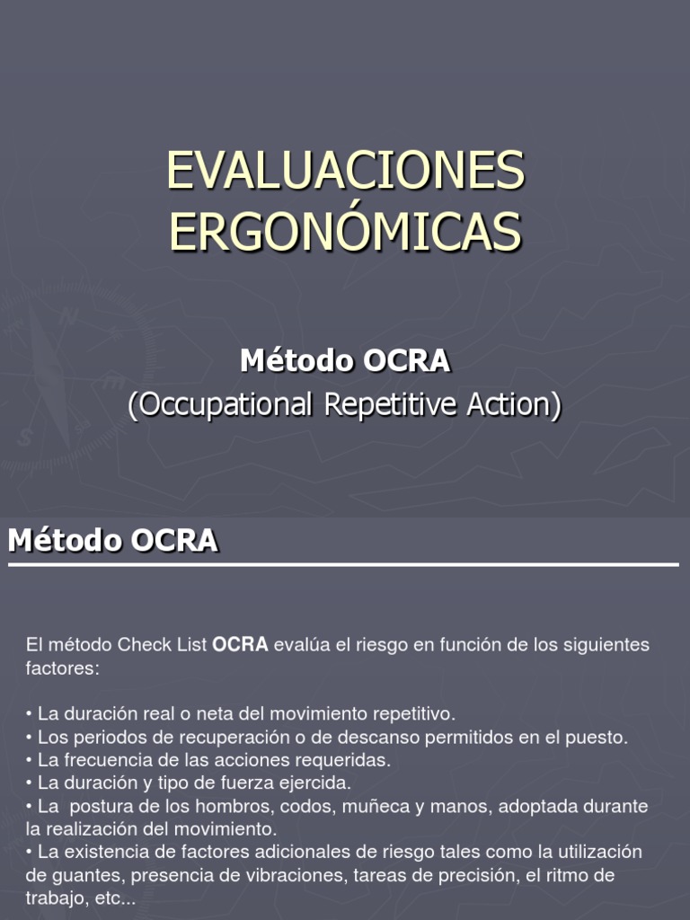 Evaluaciones Ergonómicas - Método OCRA | PDF | Mano | Codo