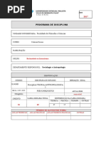 Plano de Ensino Teoria Antropologica i . 2018