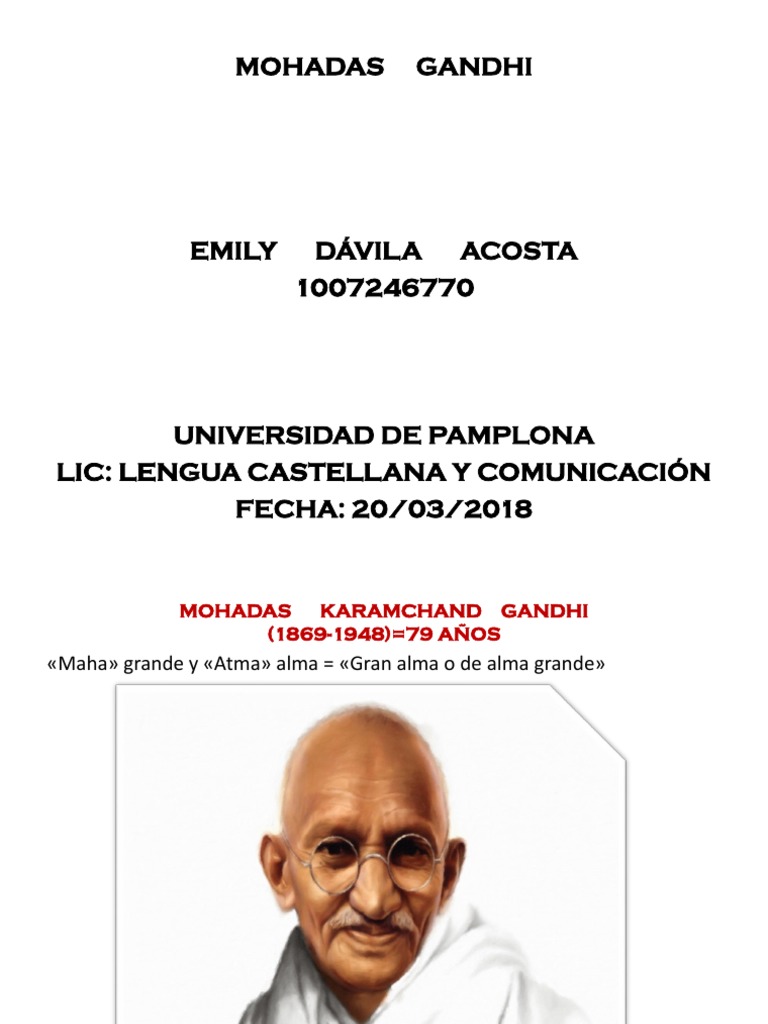 Legado de Gandhi: No Violencia y Paz | PDF | Mahatma Gandhi | Amor