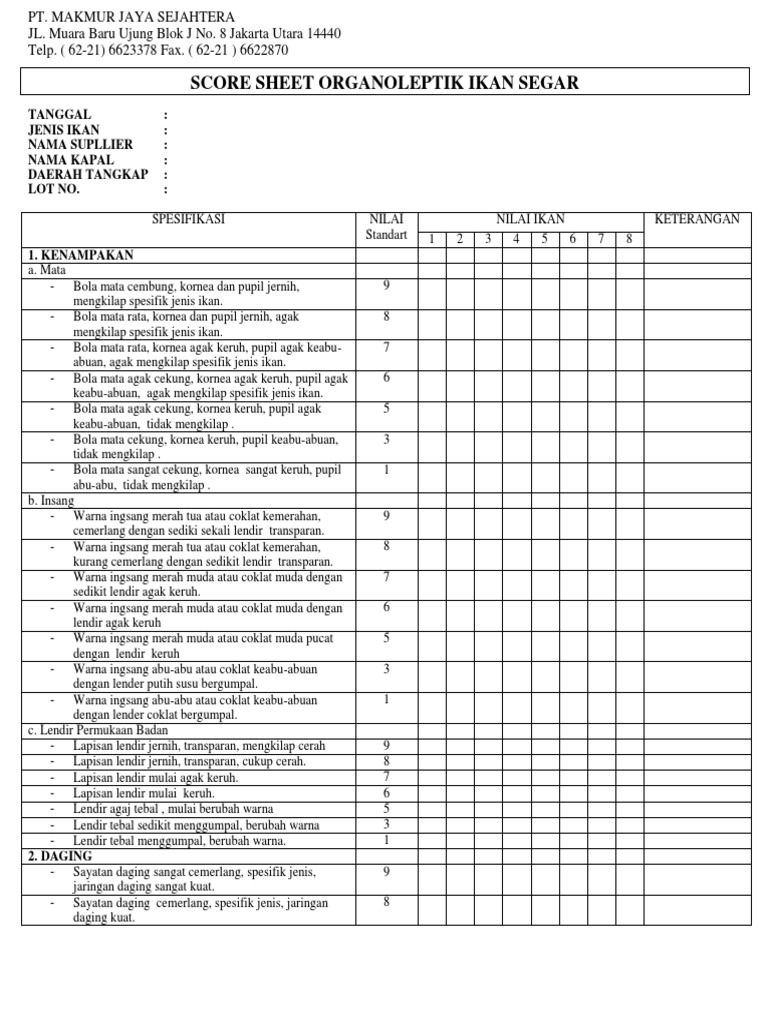 Score Sheet | PDF
