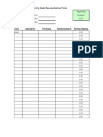 Petty Cash Reconciliation Form Exhibit 7