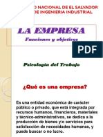 LA EMPRESA. Sus Funciones y Objetivos .