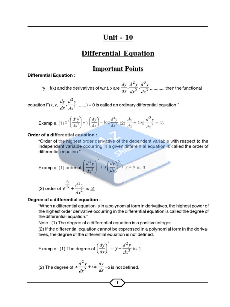 Differential Equation | PDF | Equations | Derivative