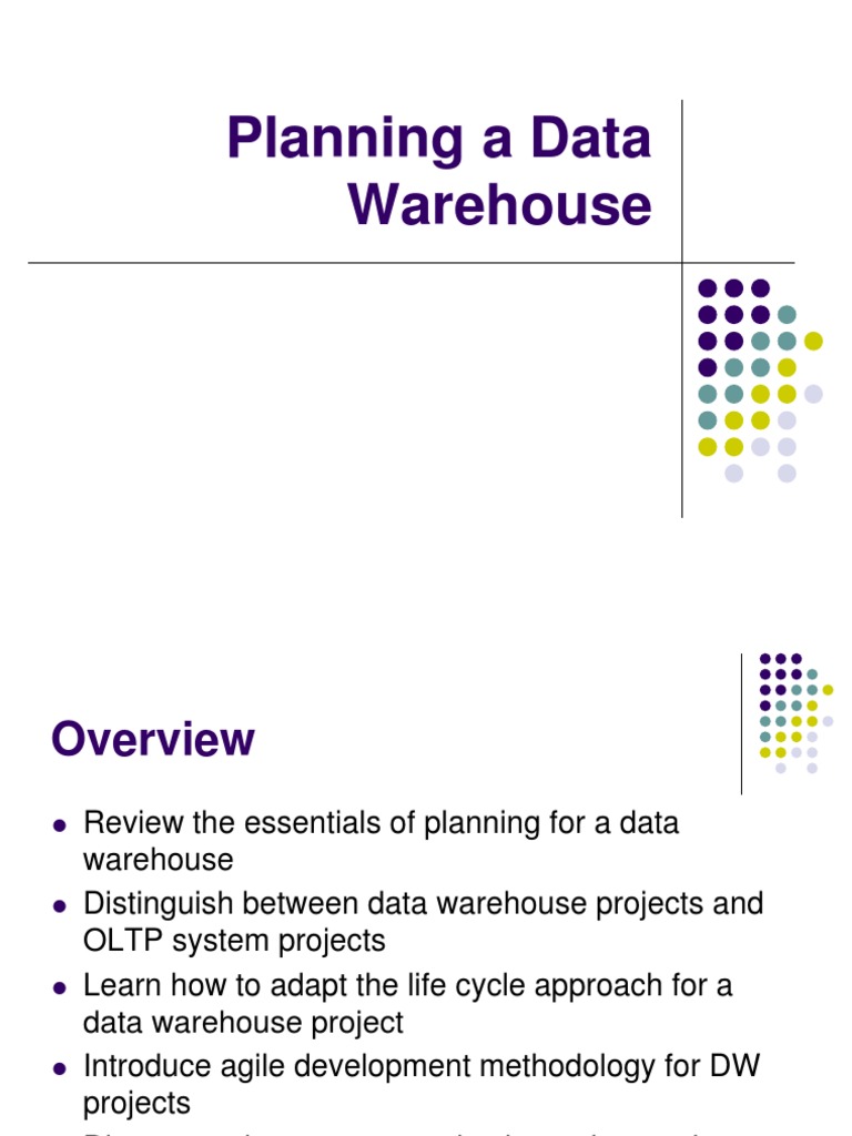 Data Warehouse Project Planning Guide | PDF | Data Warehouse | Project ...