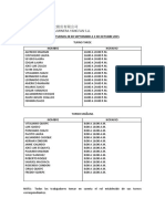 Rol de Turnos 14 A 19 de Septiembre 2015