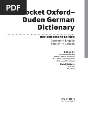Pocket Oxford Duden German Dictionary Pdf Linguistics Grammar