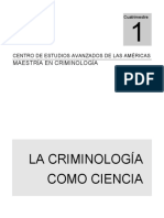 La criminología como ciencia del estudio del delito