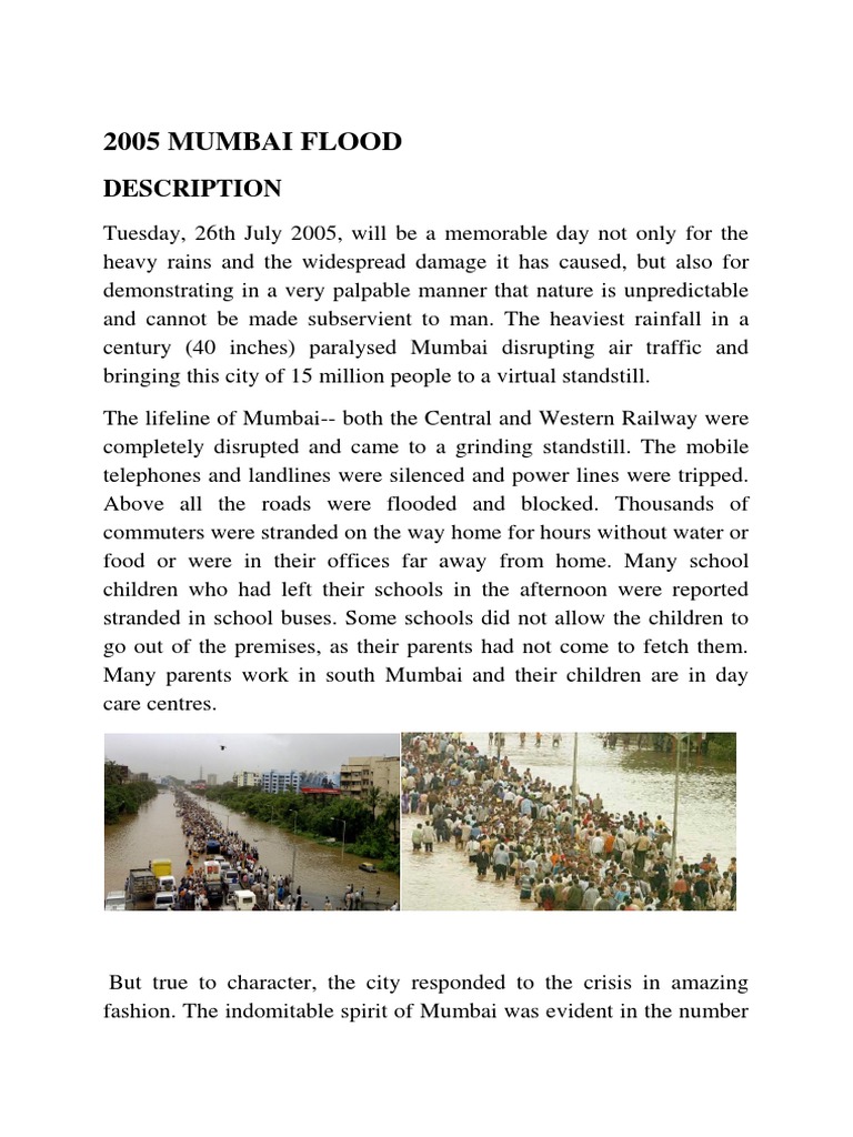 2005 Mumbai Flood Pdf Flood Rain
