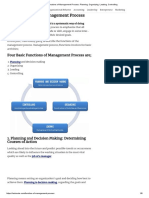 Four Functions of Management Process - Planning, Organizing, Leading, Controlling