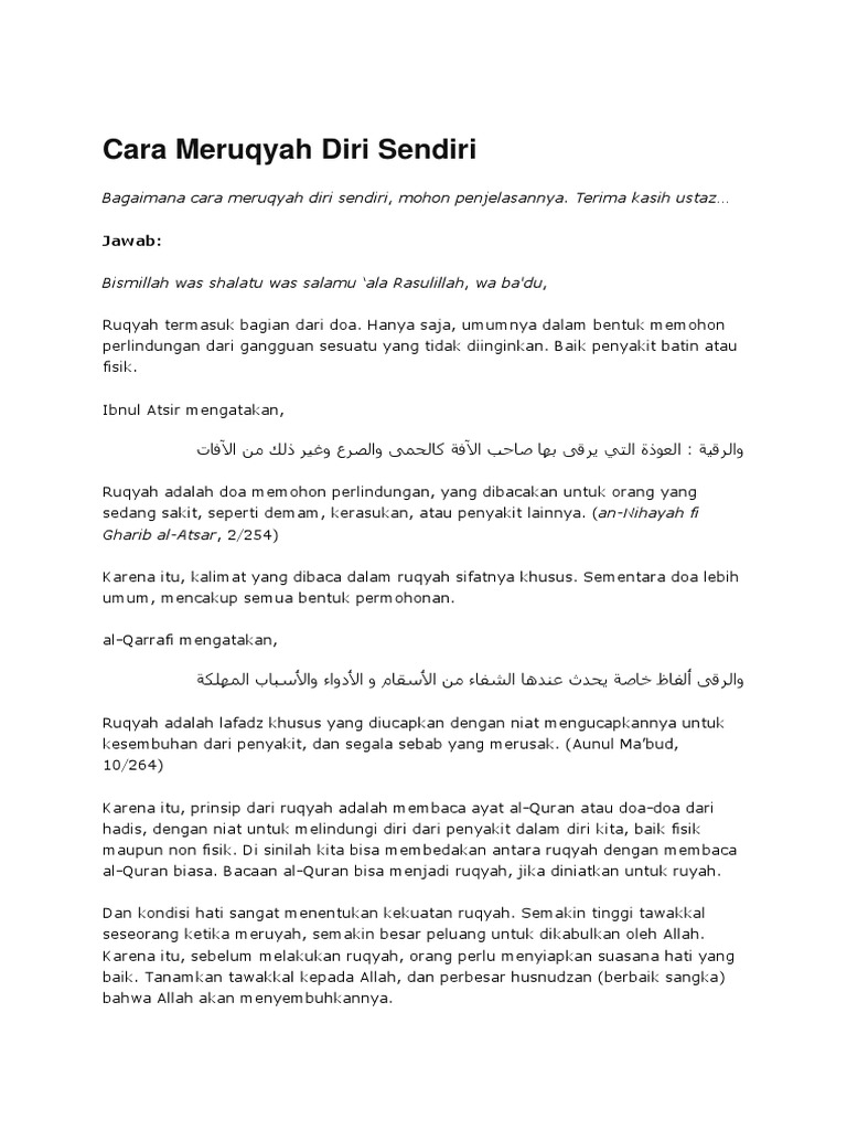 Cara Meruqyah Diri Sendiri Pdf