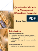 Linear Programming in Operations Research