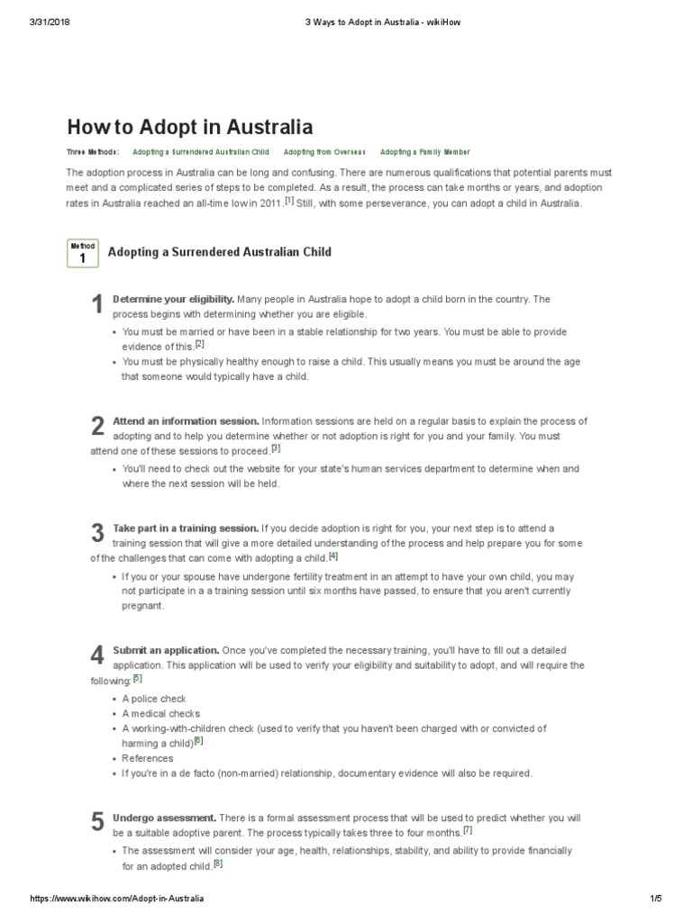 3 Ways To Adopt in Australia PDF Adoption Stepfamily