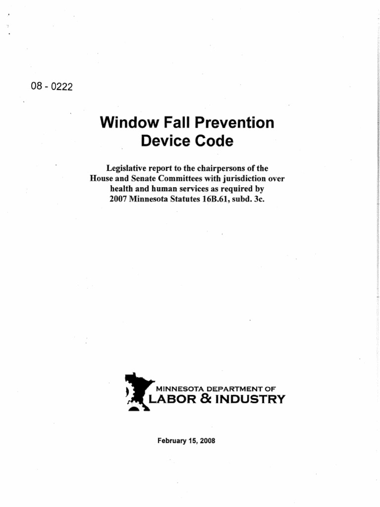 Window Fall Prevention Device Code PDF Building Code Window
