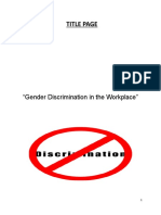 Gender Discrimination in the Workplace: Types of Discrimination