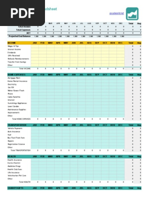 Excel Personal Budget Template