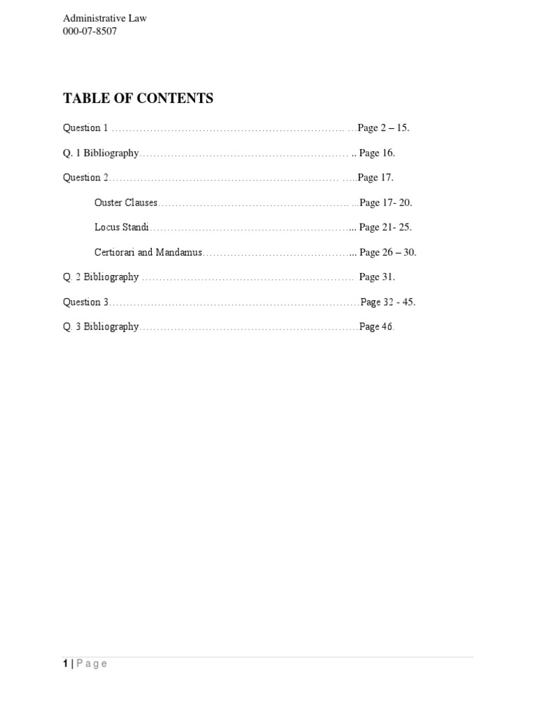 Administrative Law Term Paper PDF Discretion Jurisdiction