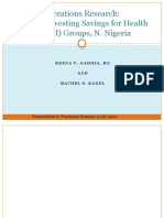 Operations Research: Women Investing Savings For Health (WISH) Groups, N. Nigeria