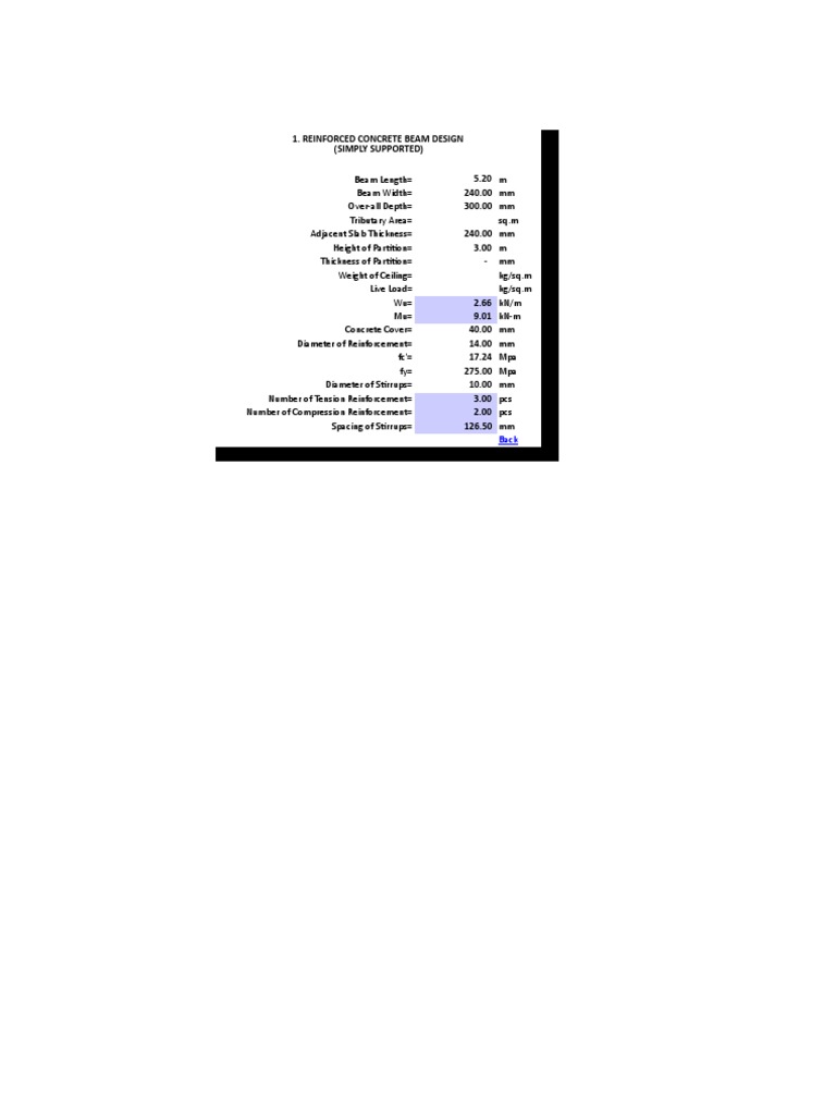 Concrete Design Excel Sheet Xls Beam Structure
