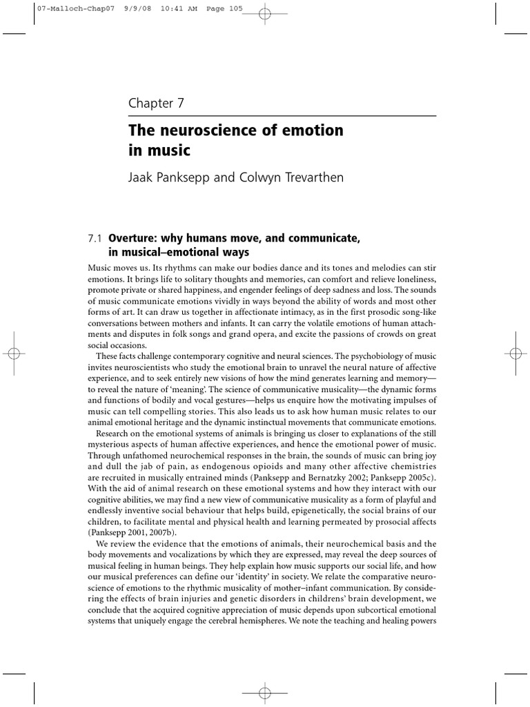 Panksepp's Emotional Systems in Music | PDF | Emotions | Brain