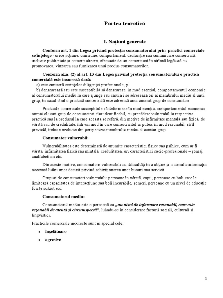 Practici Comerciale Incorecte | PDF