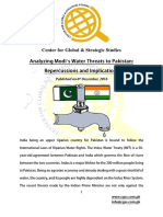 Analyzing Modi Water Threats To Pakistan