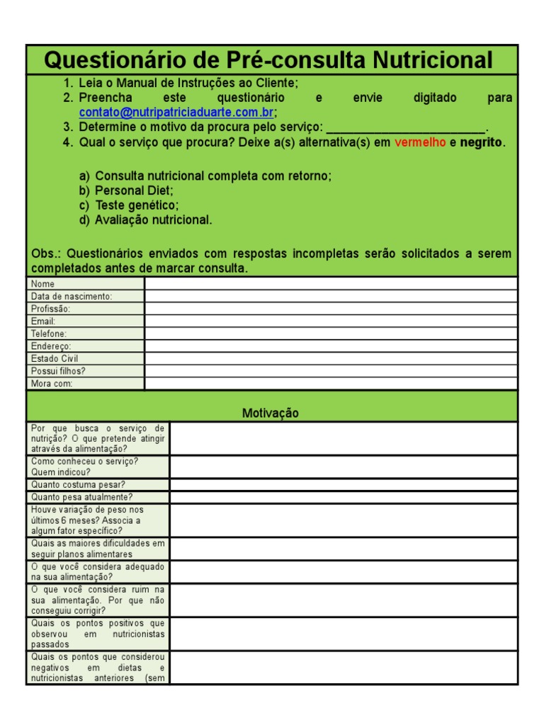 Anamnese-CAN Avaliação nutricional - FICHA DE ANAMNESE(CAN) 1.)  Identificação  Data da 1ª Consulta: - Studocu