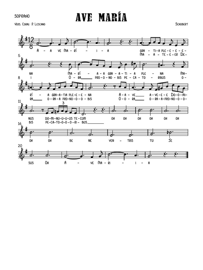Ave María - Schubert - Soprano | PDF | Franz Schubert | Musique
