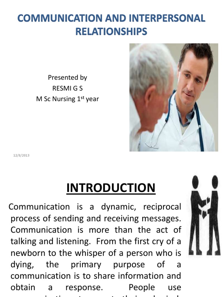 Understanding Communication in Nursing | PDF | Interpersonal ...