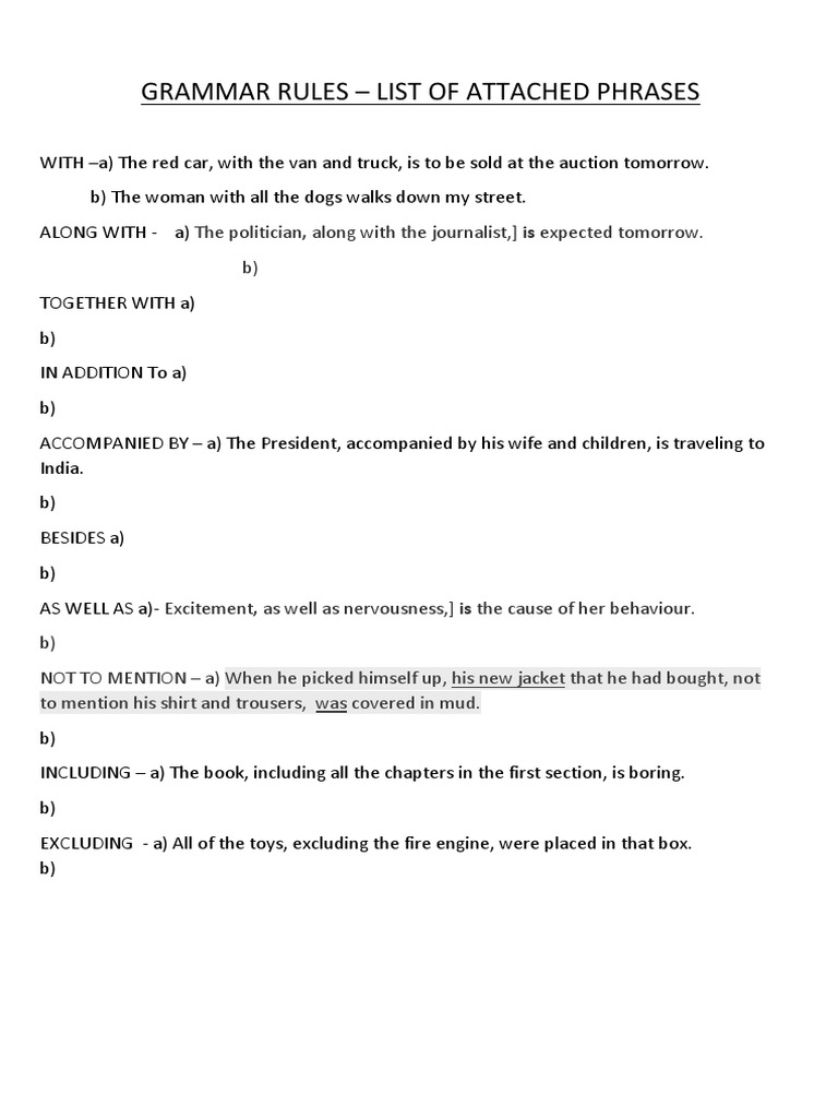 Grammar Rules for Lists and Agreement | PDF | Subject (Grammar