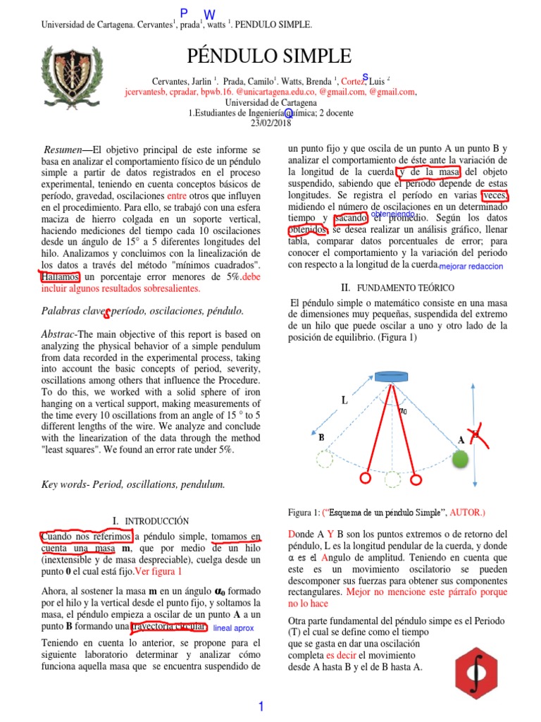 Pendulo Simple PDF | PDF | Péndulo | Horología