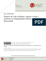 Espacio de vida cotidiano, espacio vivido y territorio en Chapadmalal, Partido de General Pueyrredón