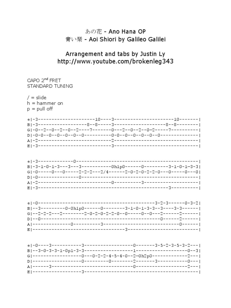 青い栞 Aoi Shiori Tabs Pdf Guitar Family Instruments Irish Musical Instruments