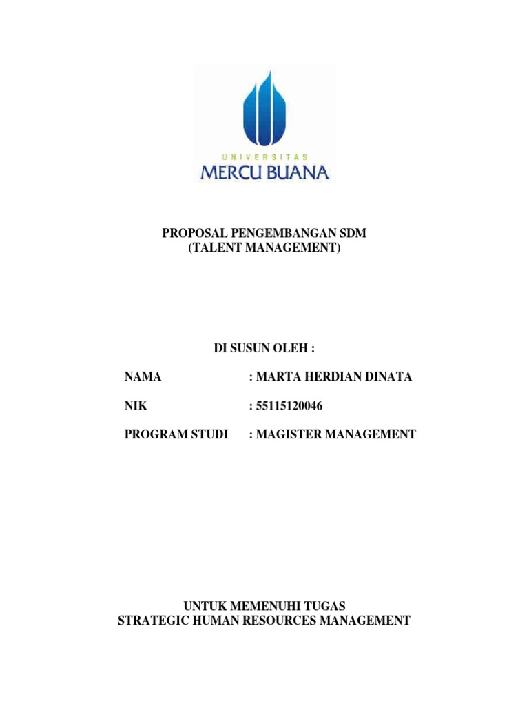 Proposal Pengembangan SDM Talent Management | PDF