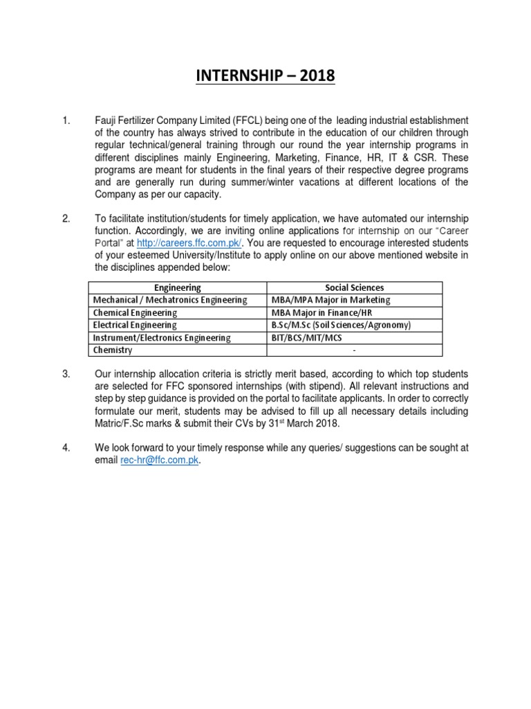 Internship 2018 Pdf