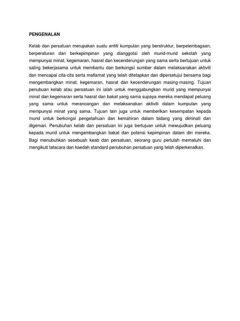 Surat Maklum Balas Penubuhan Persatuan