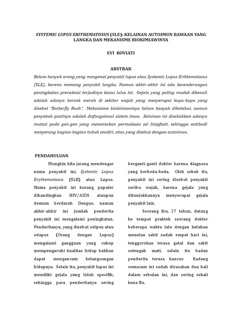 Systemic Lupus Erythematosus Sle Lupus Pdf