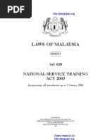 Act 628 National Service Training Act 2003