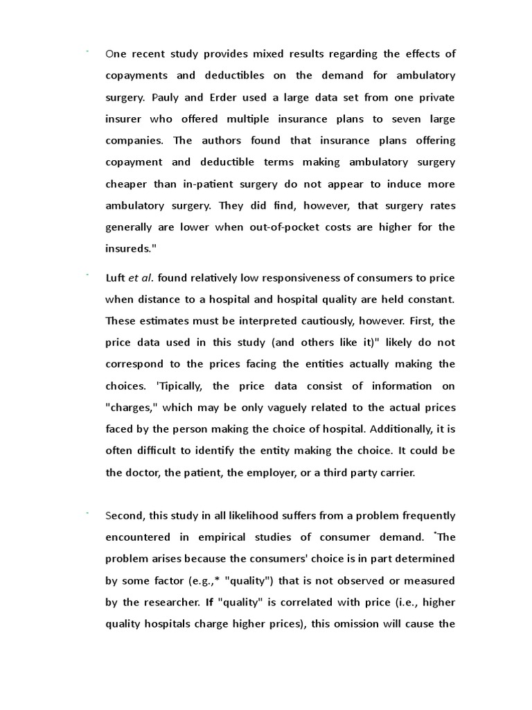 Hospital Market Structure Hospital Competition and Consumer Wel PDF