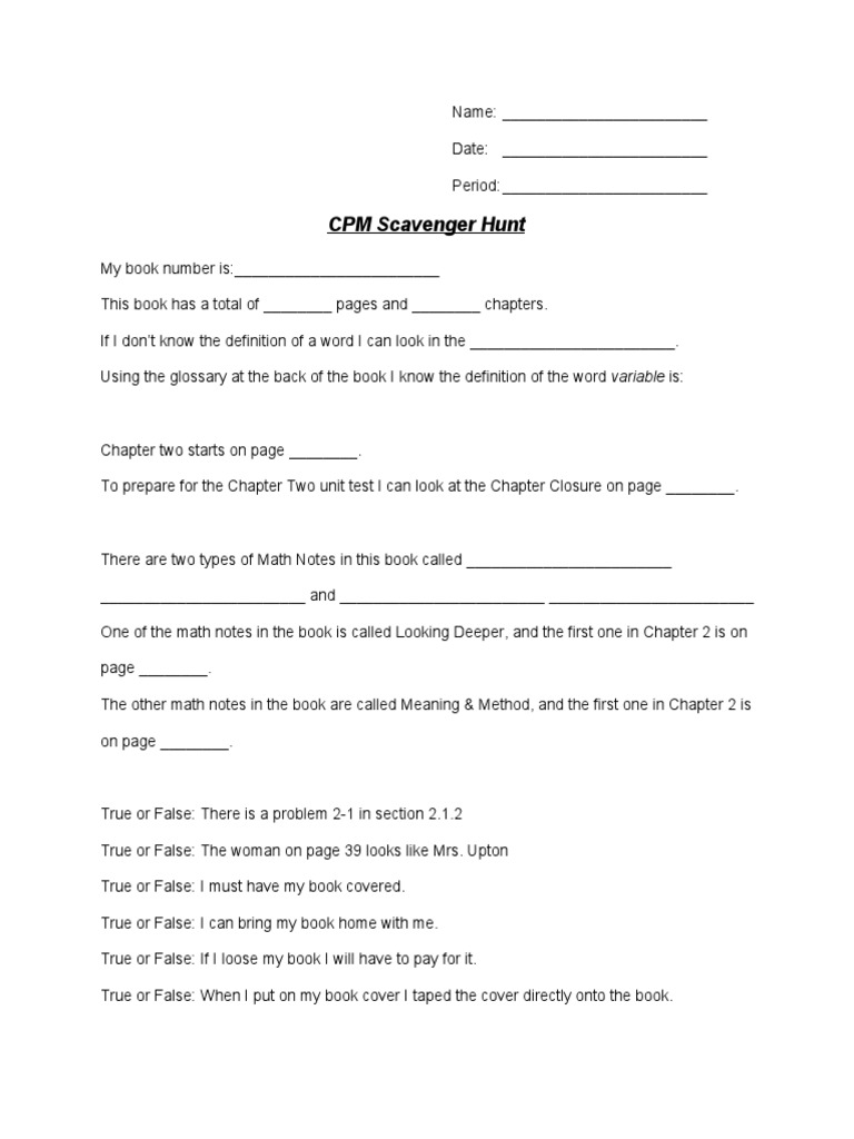 Scavenger Hunt | PDF