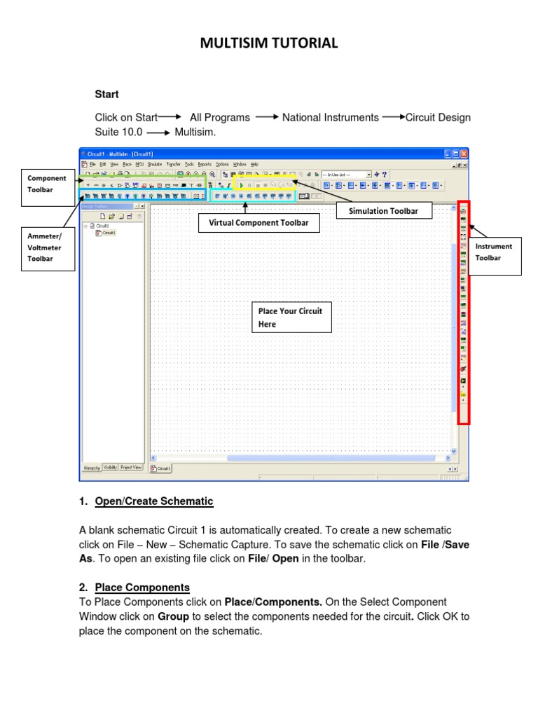 MULTISIM Tutorial PDF | PDF | Electrical Network | Electromagnetism